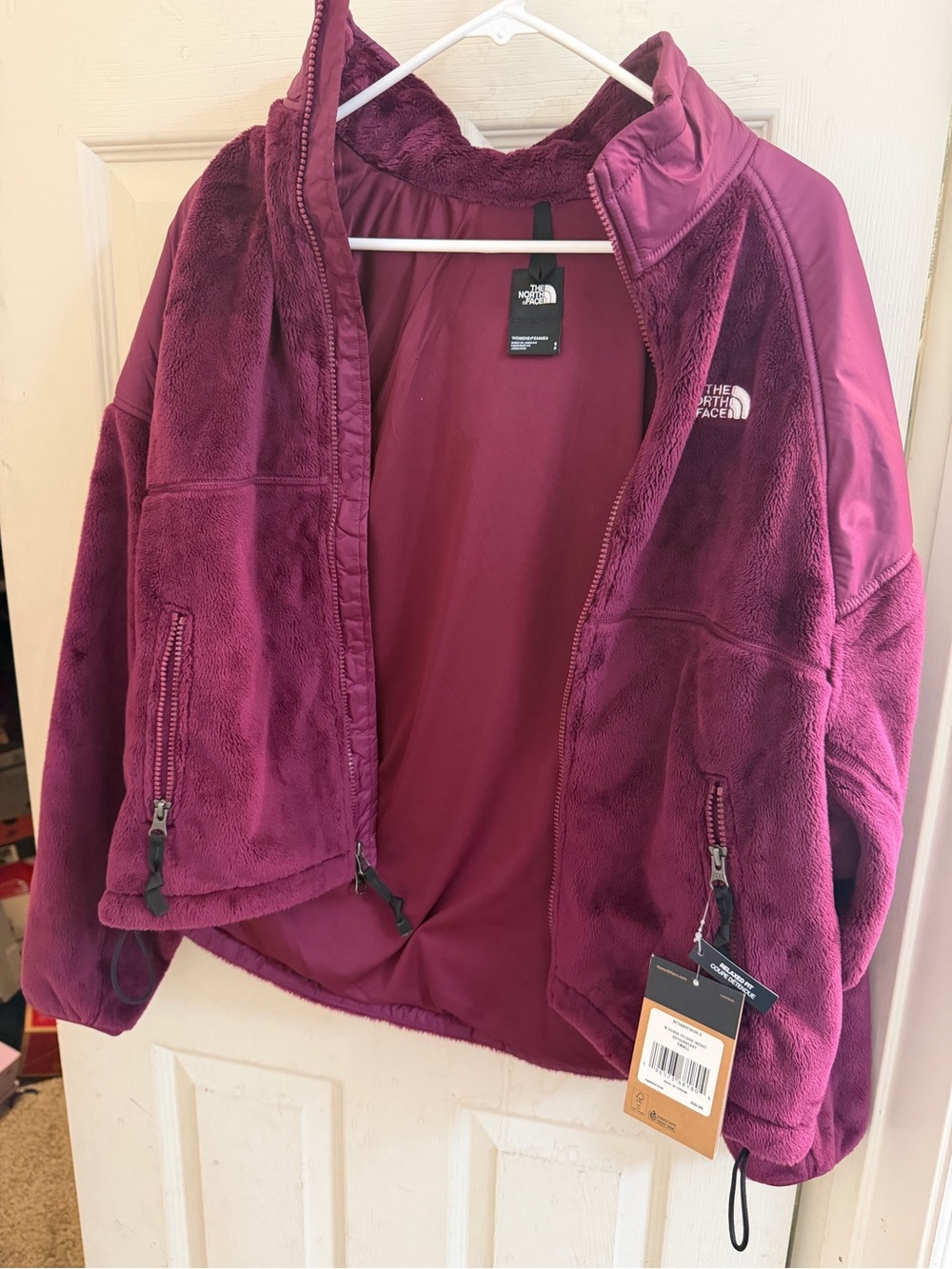 The North Face Women's Plush Teddy Jacket in Deep Berry